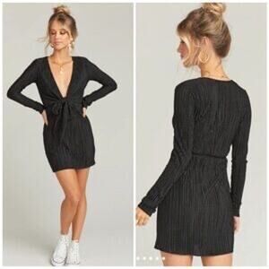 Show Me Your Mumu Monroe Tie Front Mini Dress Womens XS Black Event Whimsigoth